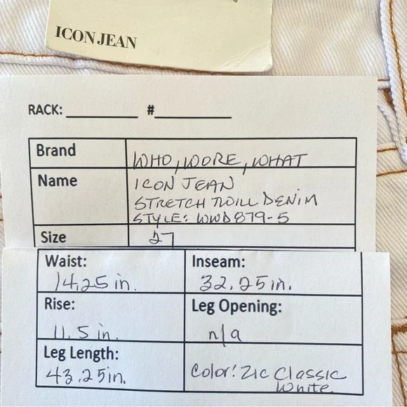 NWT WEWOREWHAT Icon Jean Stretch Twill Denim, size 27 - Picture 11 of 13